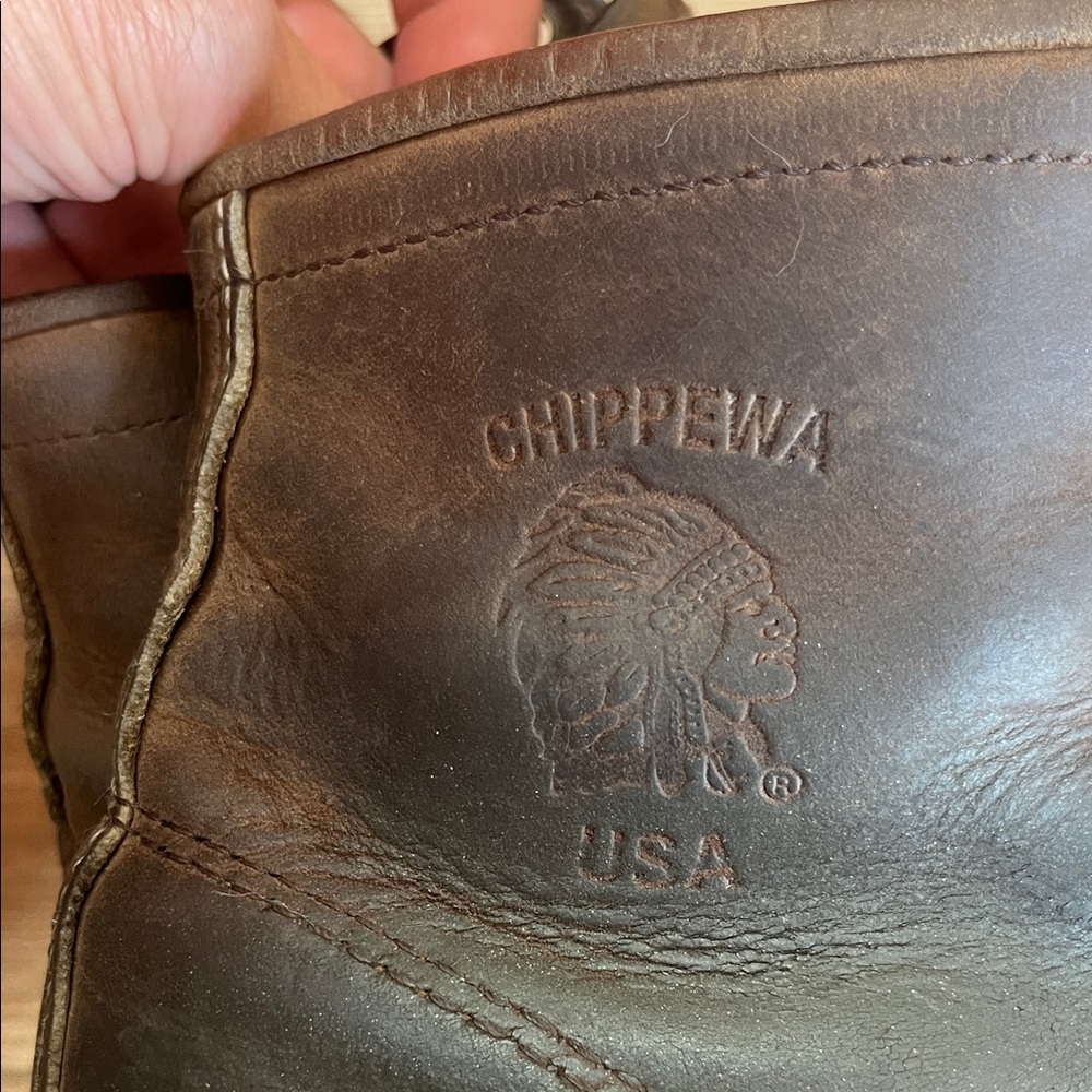 Chippewa Men's Dark Brown Steel Toe Leather Boots